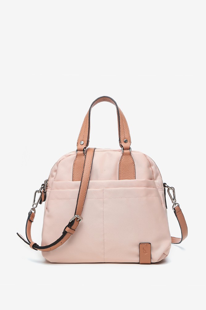 Women's pink bowling bag in recycled materials