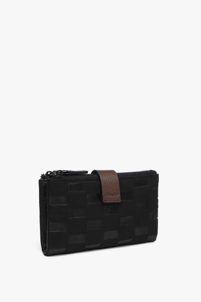 Women's medium black padded nylon wallet