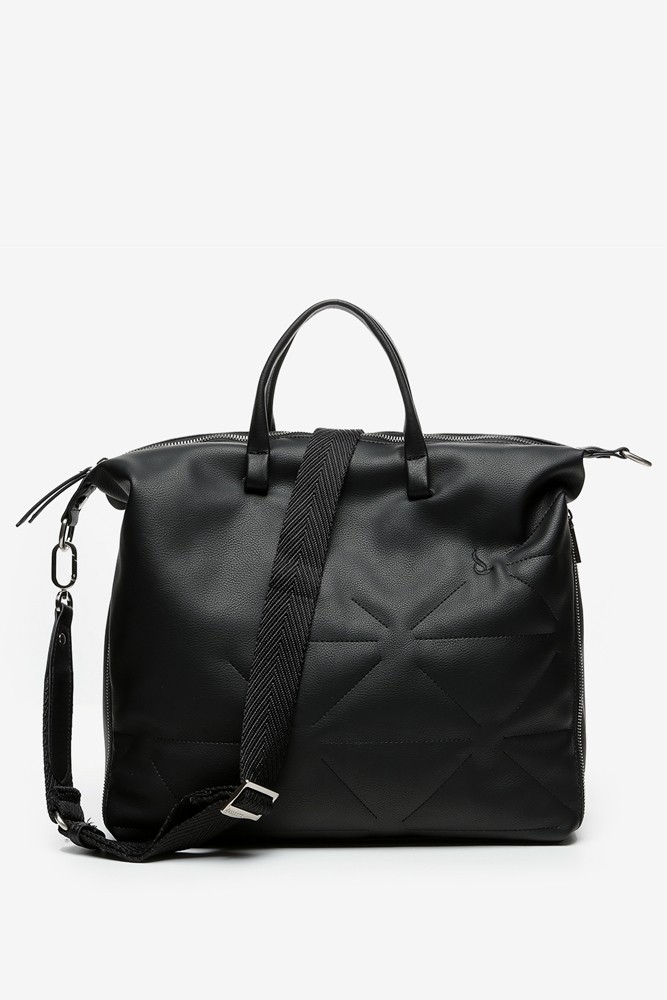 Women's black shopper bag for laptop