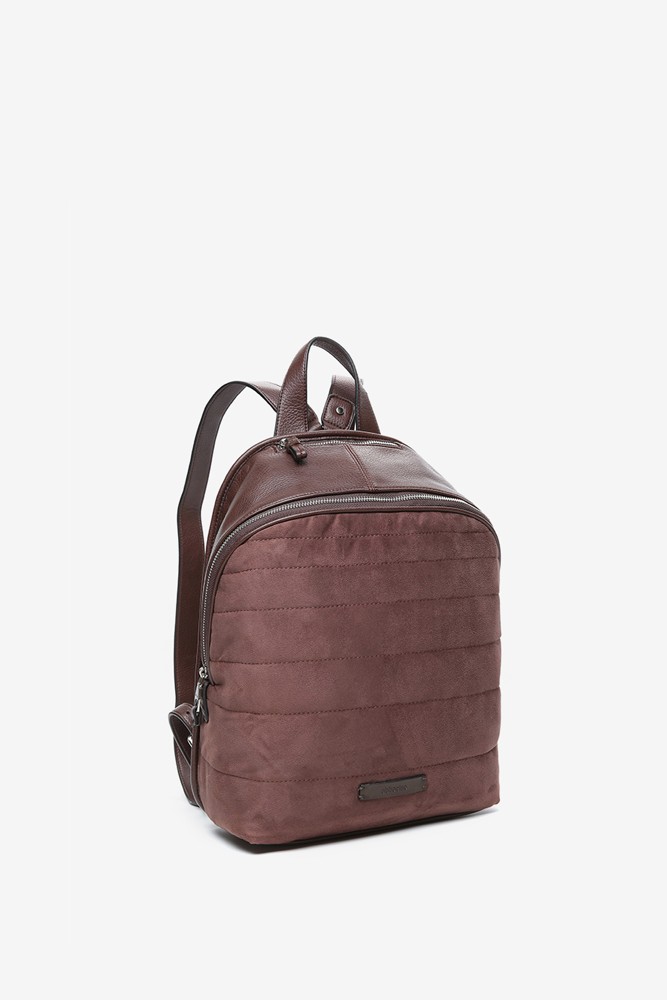 Women's brown padded i-Pad backpack