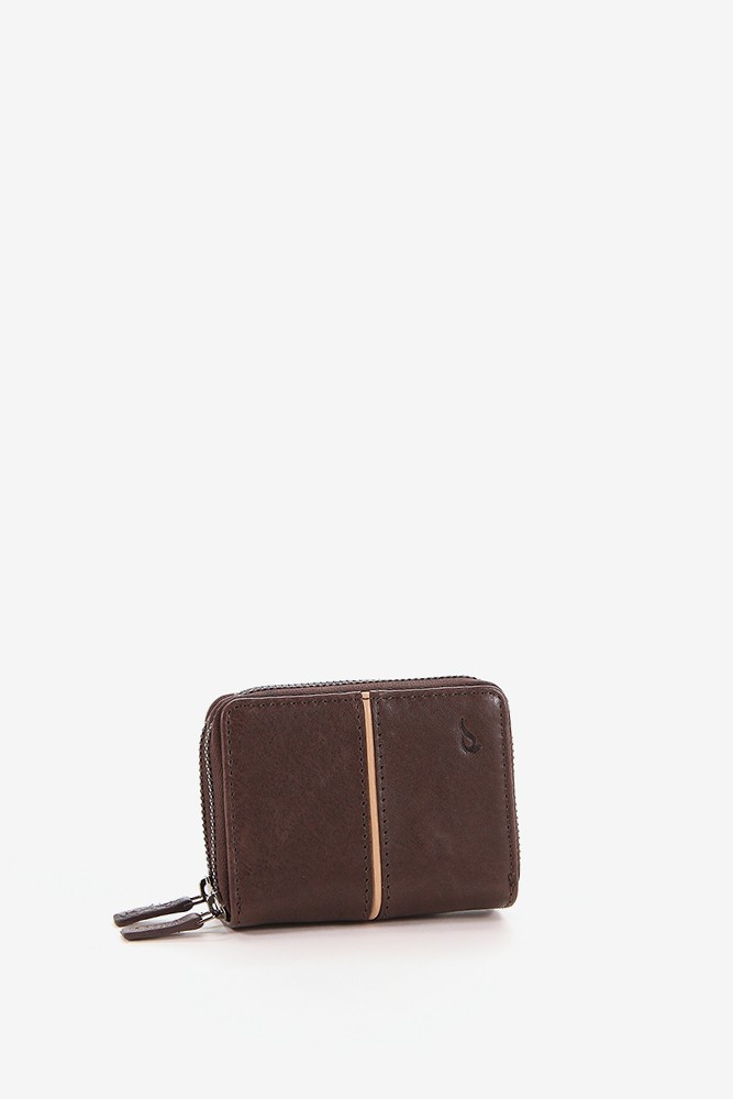 Women's small brown leather wallet
