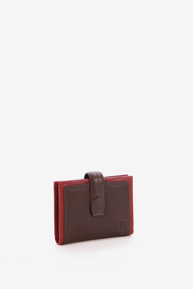 Women's brown leather card holder