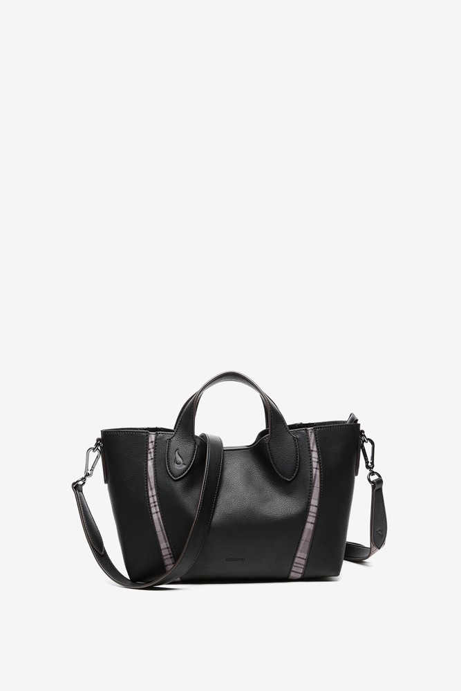 Women's small black shopper bag