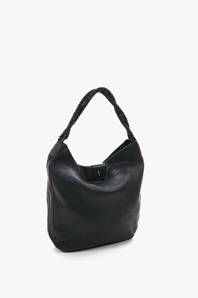 Bolso hobo de mujer de piel en negro