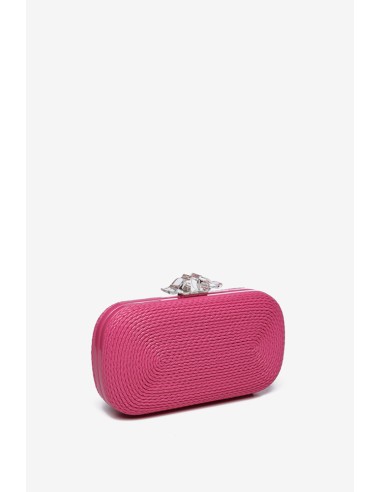 Clutch de rafia en fucsia