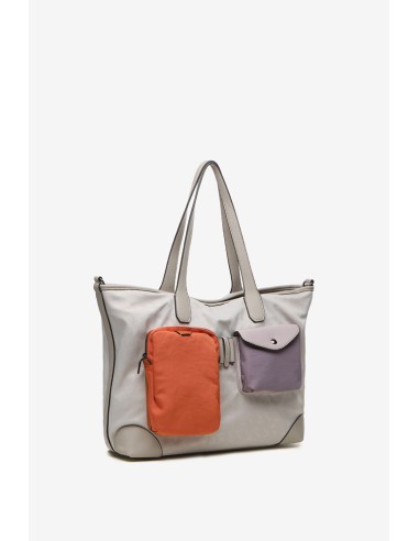 Bolso shopper de mujer en nylon beige