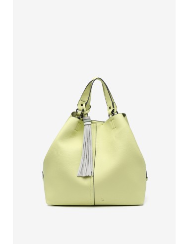 Bolso shopper de mujer con borla en verde