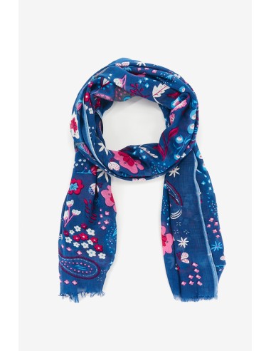 Pañuelo de mujer con estampado boho en azul