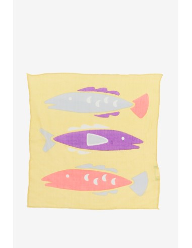 Bandana con estampado de peces en amarillo