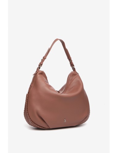 Pink leather hobo bag