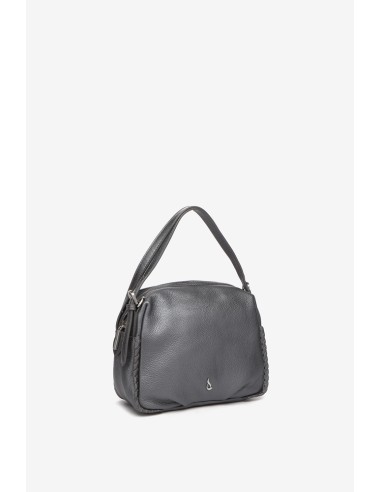 Silver leather crossbody bag