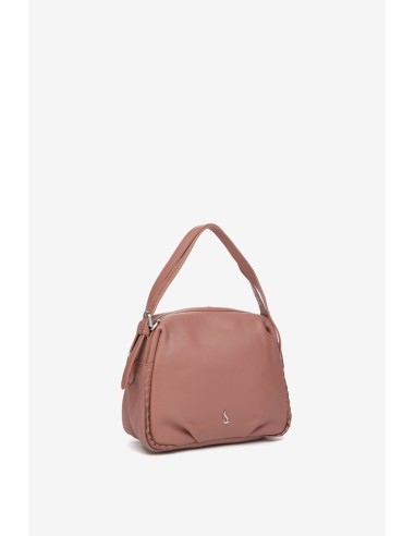 Pink leather crossbody bag