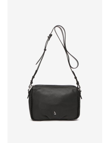 Black leather mini crossbody bag