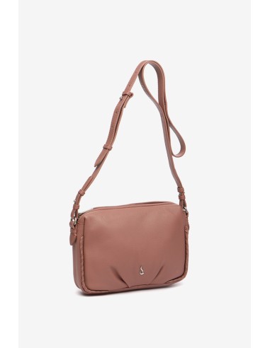 Pink leather mini crossbody bag