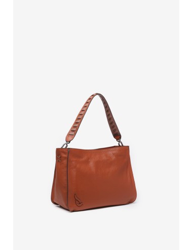 Bolso hobo de mujer de piel en naranja