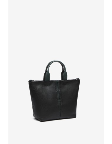 Small black leather shopper bag