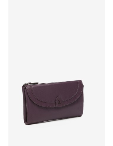 Purple leather large wallet