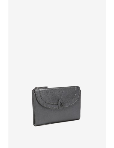 Silver leather medium wallet