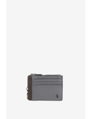 Silver leather card holder