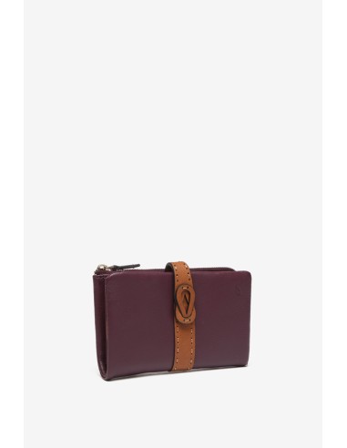 Purple two-tone leather medium wallet