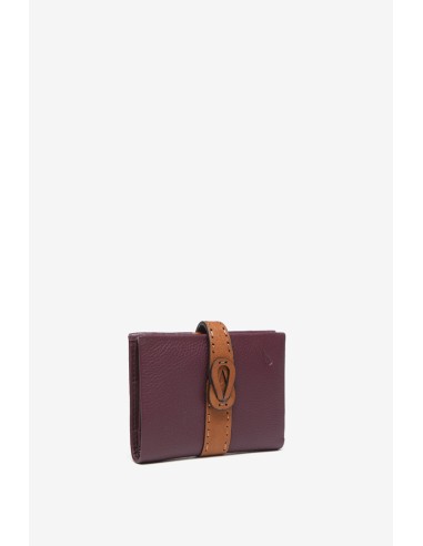 Purple two-tone leather card holder
