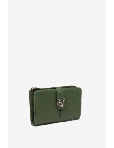Green leather medium wallet