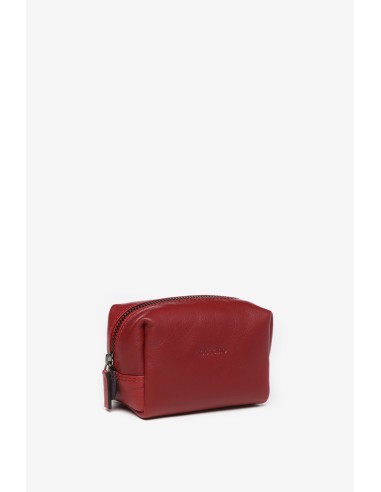 Red leather medium toiletry bag