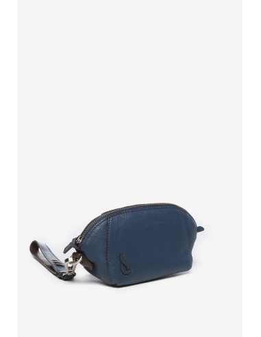 Blue leather toiletry bag