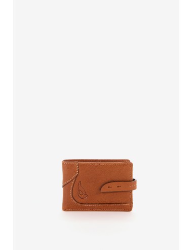 Cognac leather card holder
