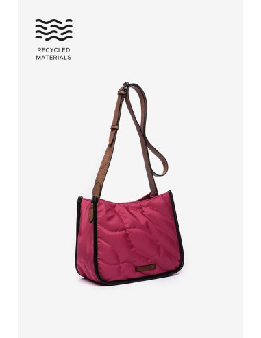 Fuchsia crossbody bag in recycled and padded materials