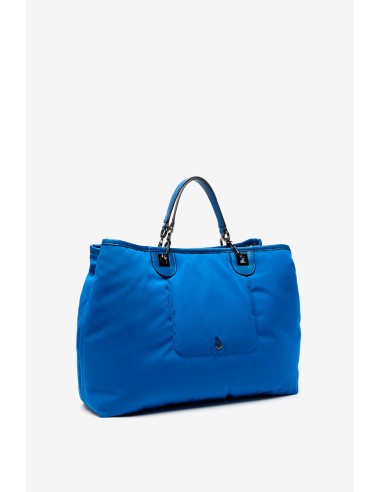 Blue large nylon handbag