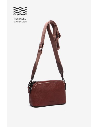 Brown crossbody bag in recycled materials