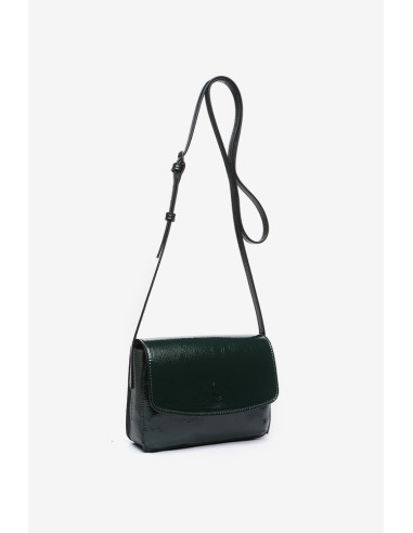 Green patent leather small crossbody bag