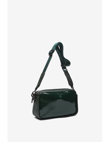 Green patent leather crossbody bag