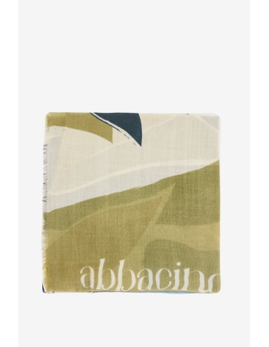 Pañuelo de mujer de lana con estampado abstracto en gris