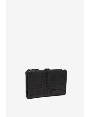 Grey die-cut leather medium wallet