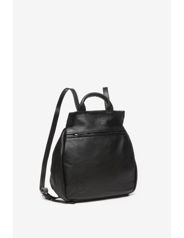 Black leather backpack