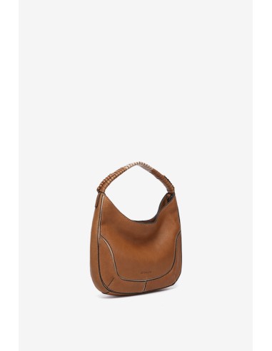 Bolso de hombro pequeño de piel en cognac