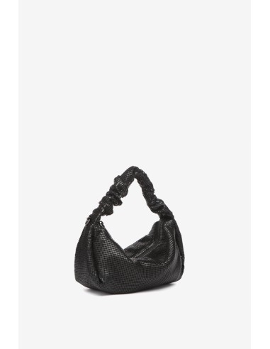 Bolso de mano de malla metálica en negro