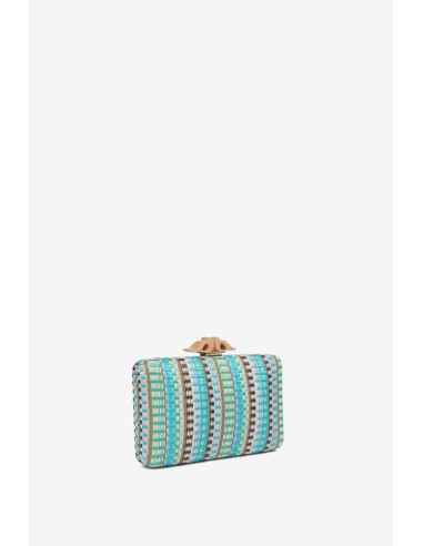 Clutch de fiesta con estampado en azul