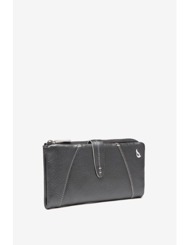 Grey large leather wallet
