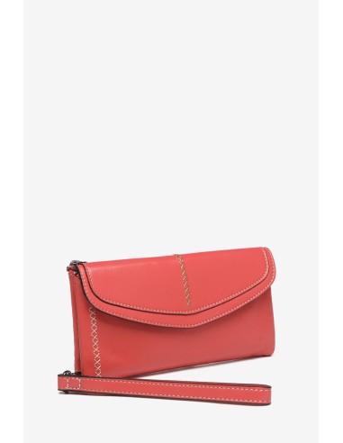 Coral large leather wallet