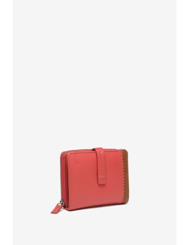 Coral leather small wallet