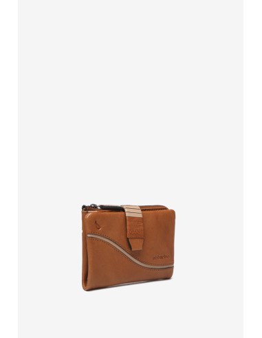 Cognac small leather wallet