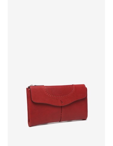 Red large leather wallet