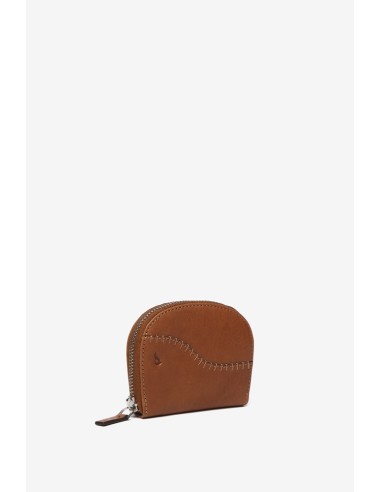 Cognac leather coin purse