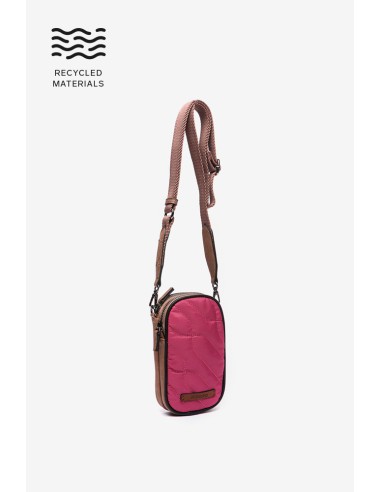 Bolso para el móvil en materiales reciclados y acolchados fucsia