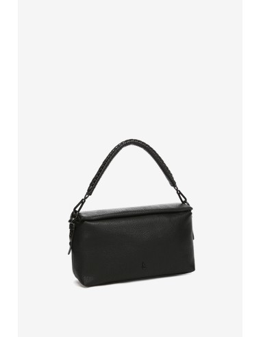 Black handbag in recycled materials