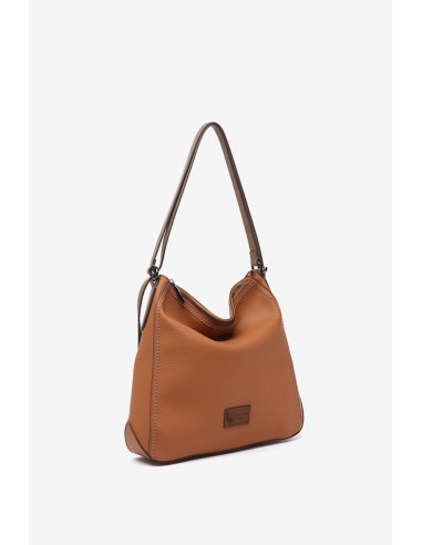 Bolso-mochila en materiales reciclados cognac