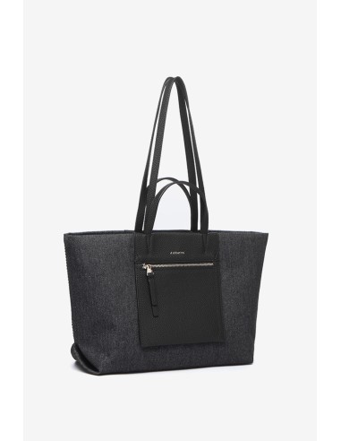 Bolso shopper en tejido de jeans negro